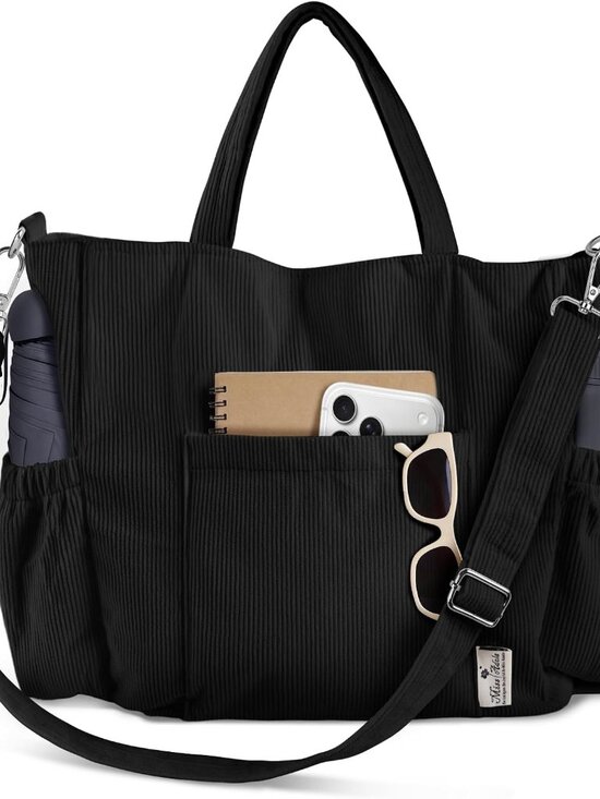 Handbags - Corduroy Crossbody Tote Bag for Women
